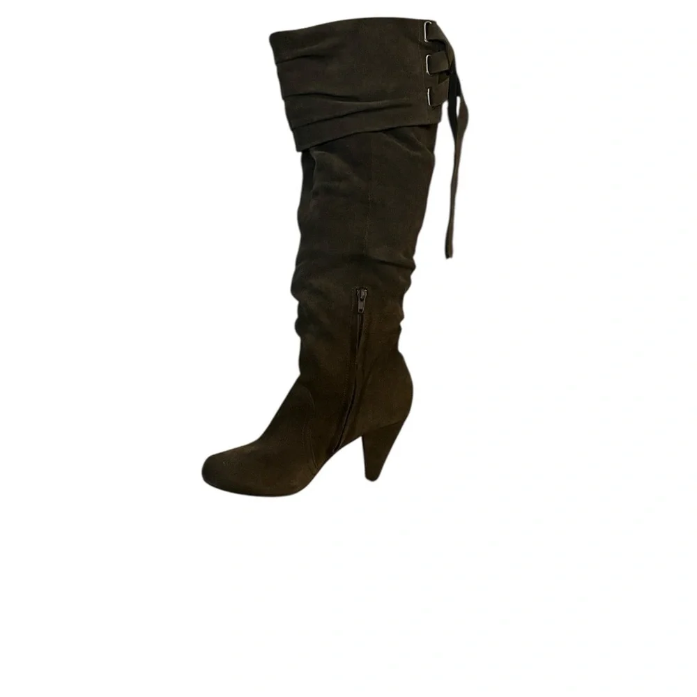 Naughty Monkey Women's Fearless Knee-High Boot Heel Suede Leather Size 6